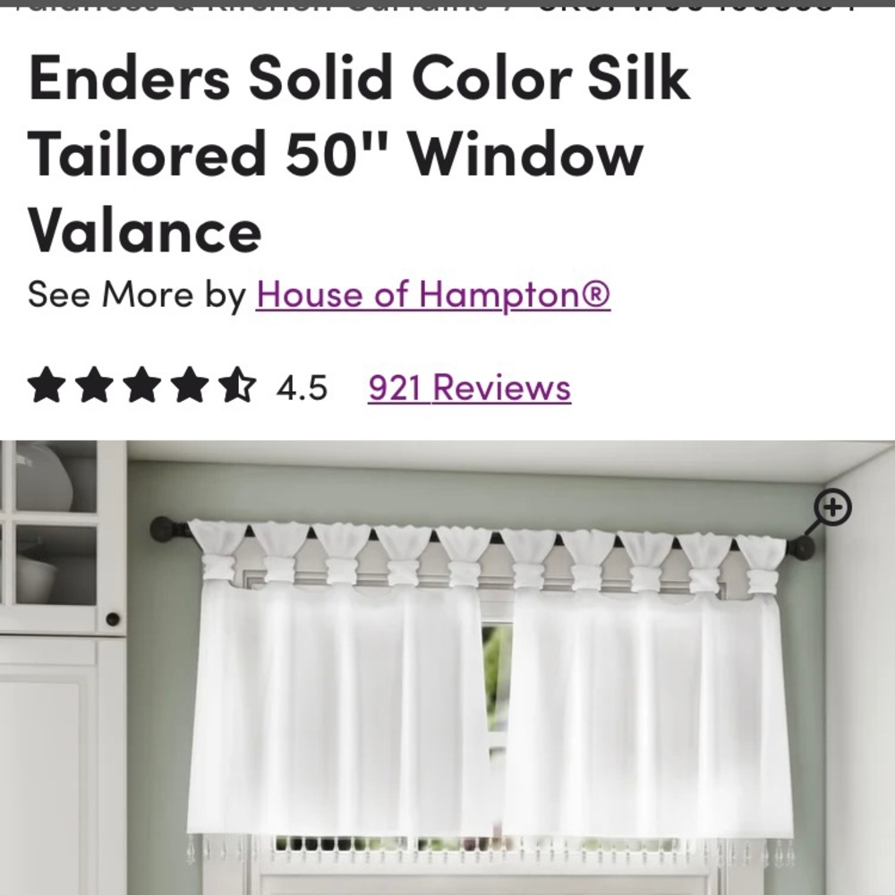 COPY - COPY - NWT New in the bag, window valance. 50w x 26 inL ( I have a total…